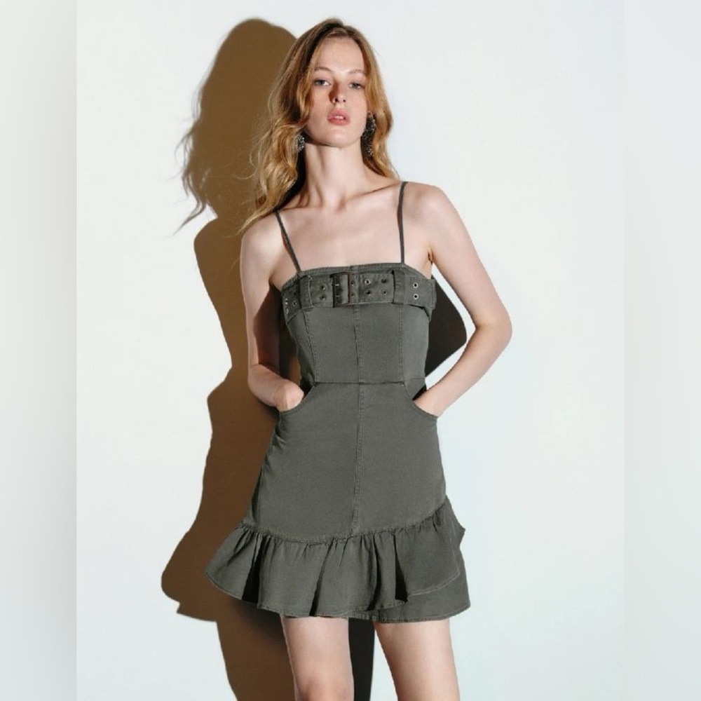URBAN REVIVO GRAY MINI DRESS - Picture 4 of 13